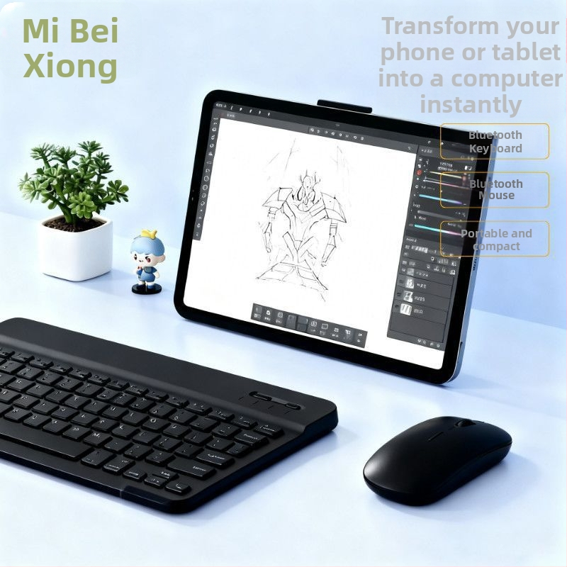 Bluetooth inteligentná klávesnica pre zariadenia Apple — ultra-tenká bezdrôtová klávesnica pre tablety a telefóny; kompatibilná s tabletami Huawei a Xiaomi