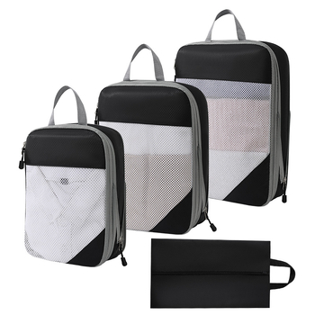 Geantă de voiaj SY-Mesh Compression Set, în formă de cub, poliester, multifuncțională, pentru călătorii