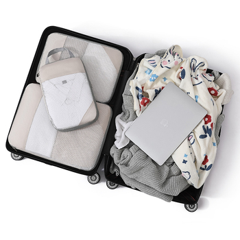 Geantă de voiaj SY-Mesh Compression Set, în formă de cub, poliester, multifuncțională, pentru călătorii