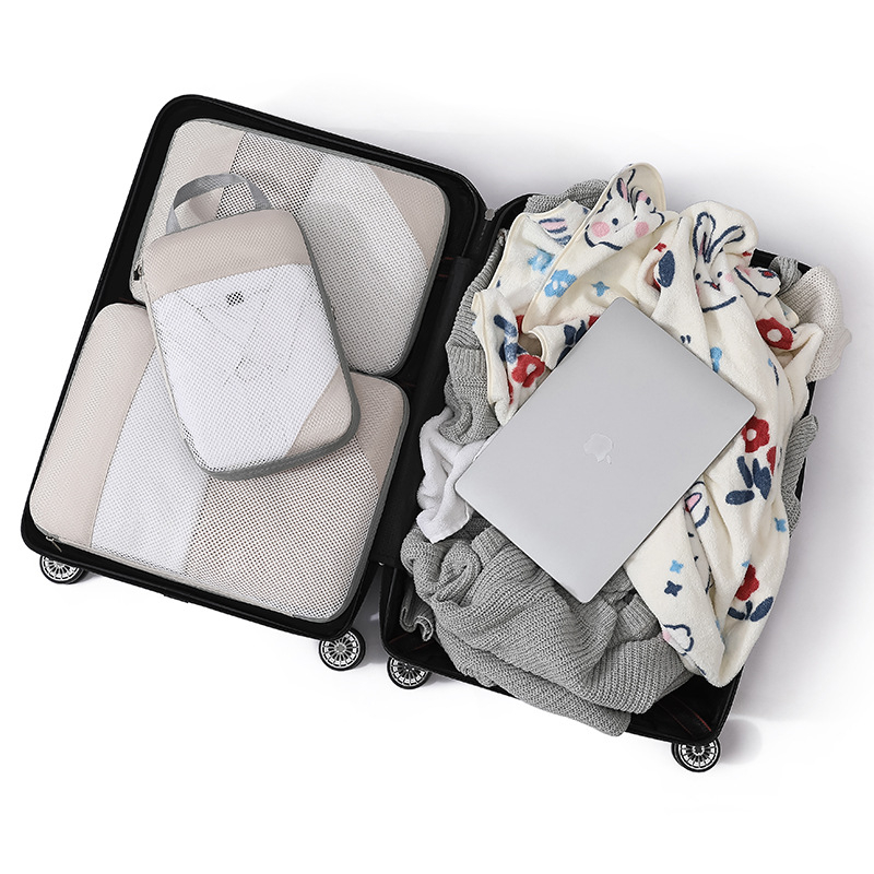 Geantă de voiaj SY-Mesh Compression Set, în formă de cub, poliester, multifuncțională, pentru călătorii