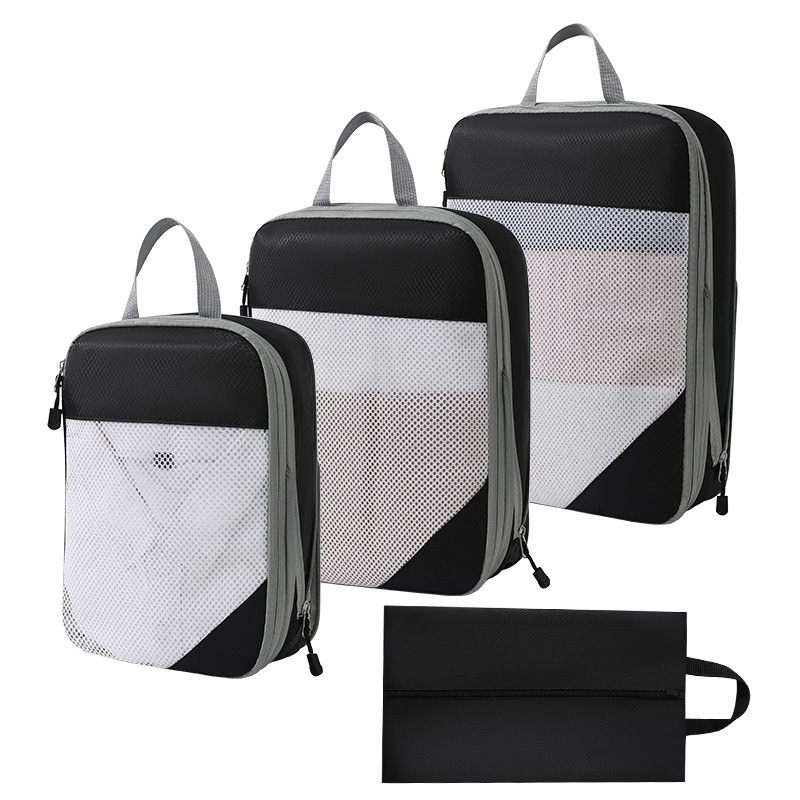 Geantă de voiaj SY-Mesh Compression Set, în formă de cub, poliester, multifuncțională, pentru călătorii