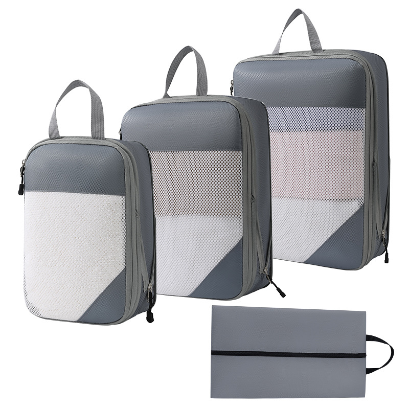 Geantă de voiaj SY-Mesh Compression Set, în formă de cub, poliester, multifuncțională, pentru călătorii