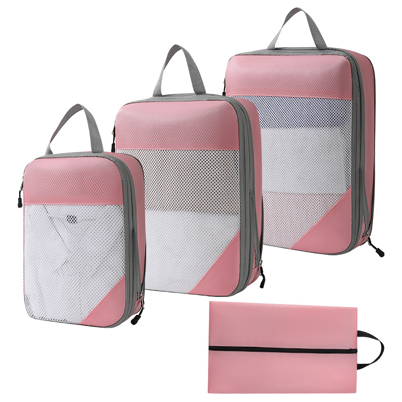 Geantă de voiaj SY-Mesh Compression Set, în formă de cub, poliester, multifuncțională, pentru călătorii