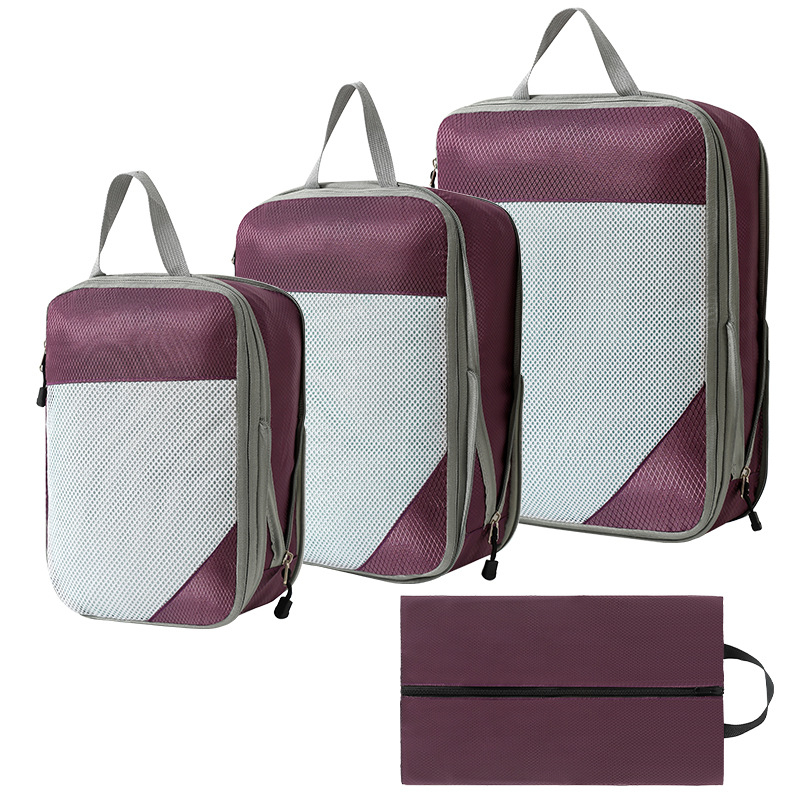 Geantă de voiaj SY-Mesh Compression Set, în formă de cub, poliester, multifuncțională, pentru călătorii