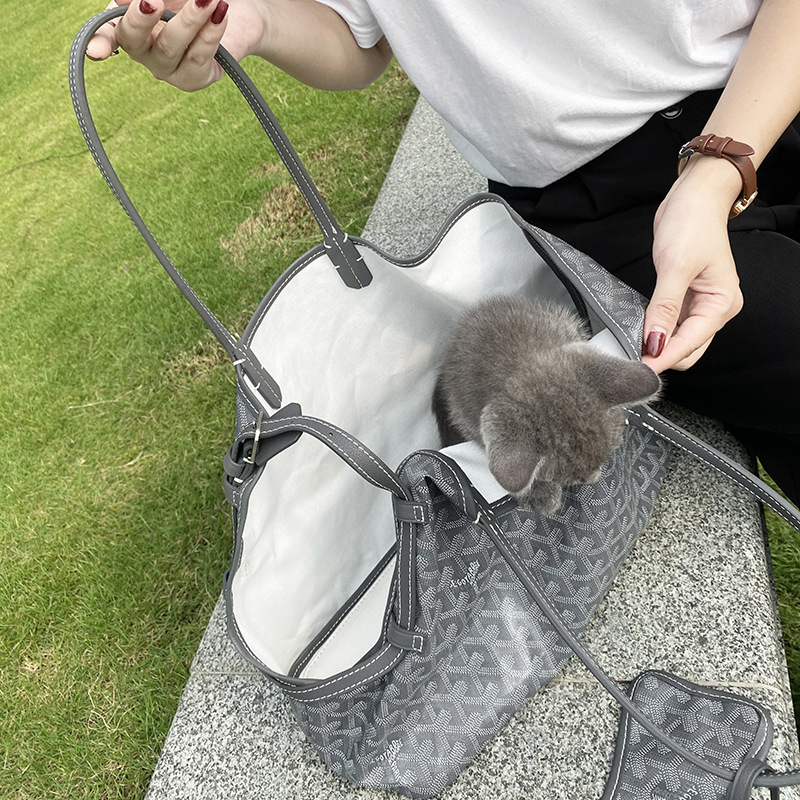 Τσάντα κατοικίδιων από καμβά - μαλακό φορείο με μοτίβο γραμμάτων, χωρητικότητα 3 kg