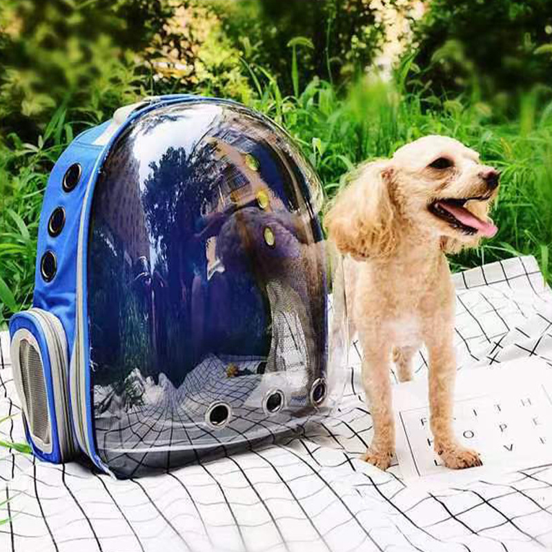 Котешка преносима раница с прозрачно панорамно прозорче - PVC материал, едноцветен дизайн, твърд корпус, капацитет 12 lb