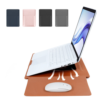 Husă de protecție din piele PU cu suport reglabil, pentru laptopuri și tablete, în stil clutch cu mâner, rezistentă la apă și uzură