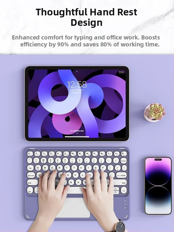 Bezdrôtová Bluetooth klávesnica a myš s numerickou klávesnicou; kompatibilné s Apple iPad, Huawei tablety a Android telefóny; Bluetooth pripojenie; tiché nabíjanie