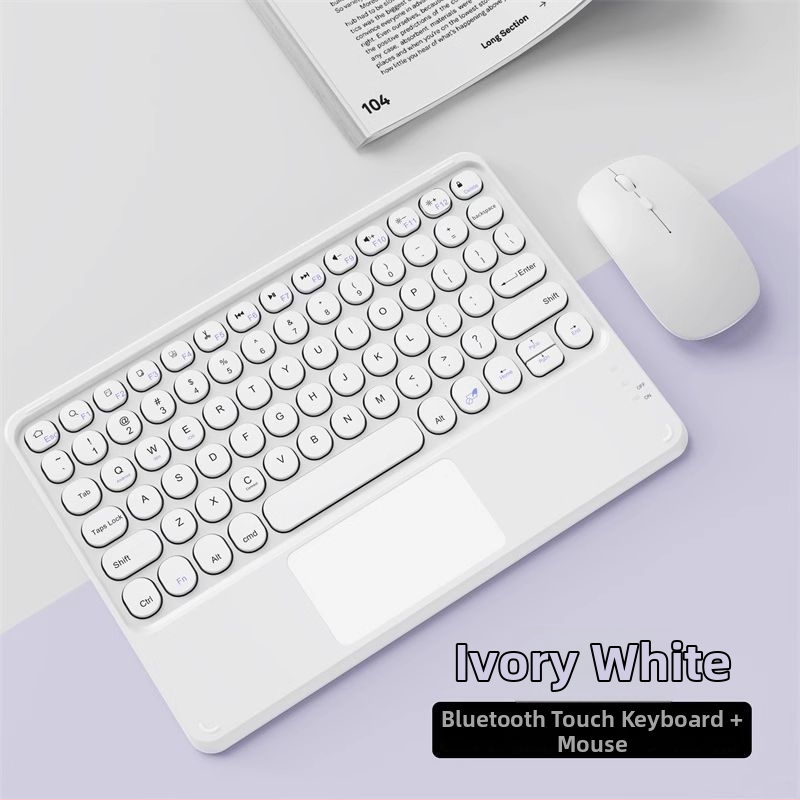 Bezdrôtová Bluetooth klávesnica a myš s numerickou klávesnicou; kompatibilné s Apple iPad, Huawei tablety a Android telefóny; Bluetooth pripojenie; tiché nabíjanie