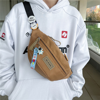 Geantă crossbody pentru bărbați, nylon, stil street-trend, respirabilă și impermeabilă, căptușeală poliester, model solid