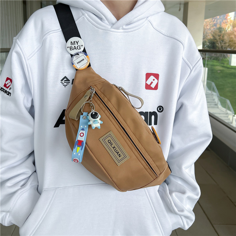 Geantă crossbody pentru bărbați, nylon, stil street-trend, respirabilă și impermeabilă, căptușeală poliester, model solid