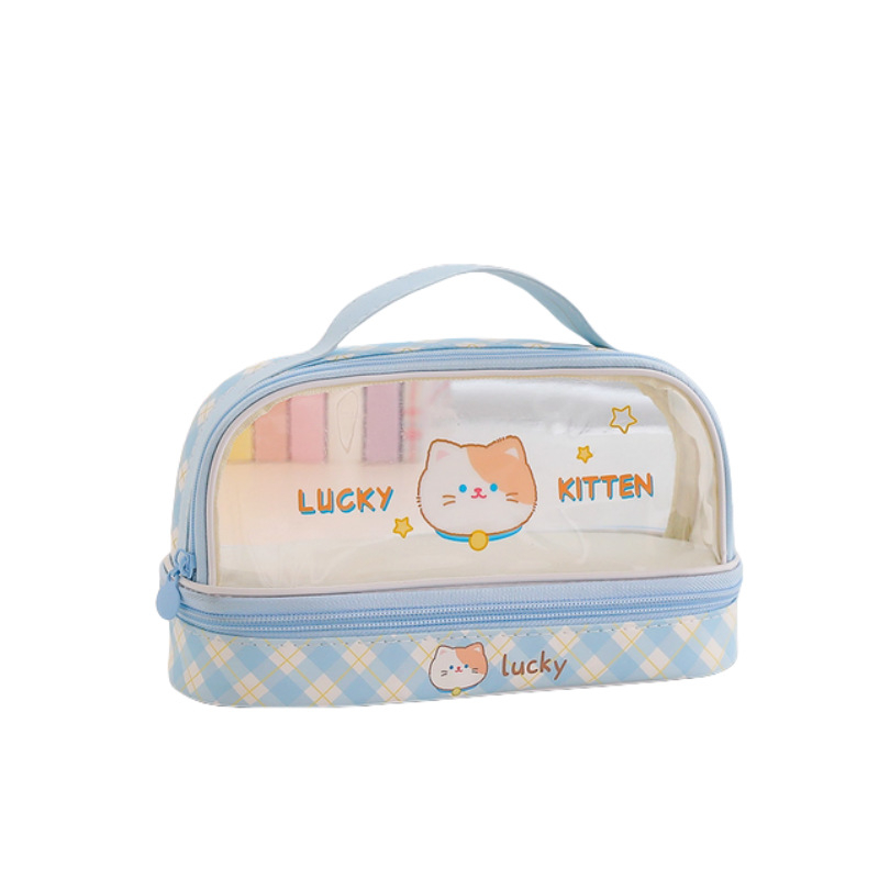 Penar pentru creioane - Material PU - Unisex - Stil coreean - Model 2018