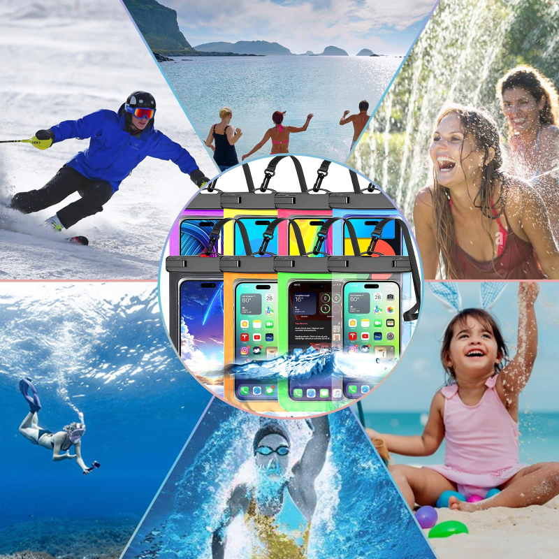 Husă impermeabilă pentru telefon | Material plastic, Utilizare generală, pentru activități în aer liber, potrivită pentru scufundări, plajă și pescuit