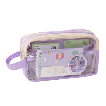 Penar pentru creioane - Transparent, Capacitate mare, Stil coreean, Brand Xinzhe, Material Oxford