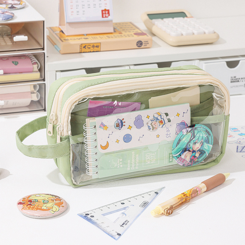 Penar pentru creioane - Transparent, Capacitate mare, Stil coreean, Brand Xinzhe, Material Oxford