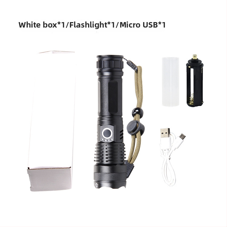 Telekopni LED svjetiljka XHP50, tijelo od aluminijske legure, USB punjenje, prikaz napajanja, 360° rotacija