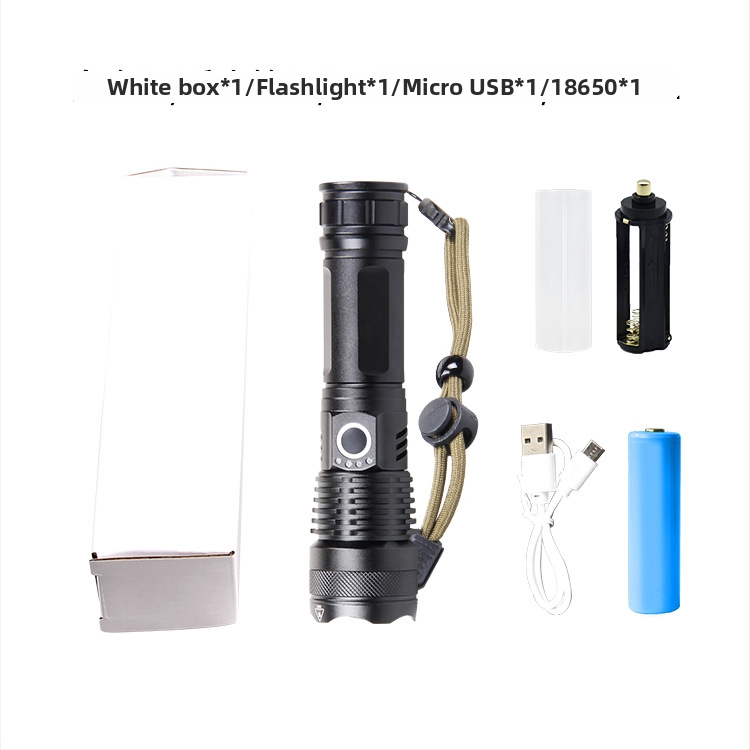 Telekopni LED svjetiljka XHP50, tijelo od aluminijske legure, USB punjenje, prikaz napajanja, 360° rotacija