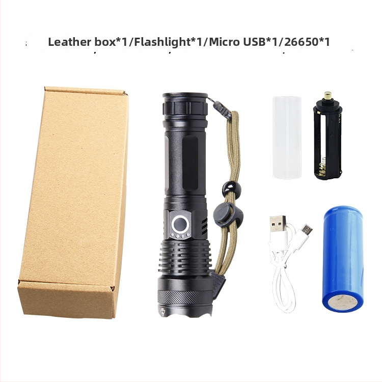 Telekopni LED svjetiljka XHP50, tijelo od aluminijske legure, USB punjenje, prikaz napajanja, 360° rotacija