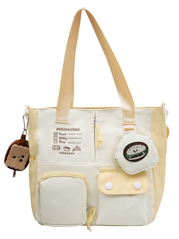 Geantă crossbody pentru fete, stil japonez inspirat de colegiu, capacitate mare (nylon; impermeabilă; model cu litere)