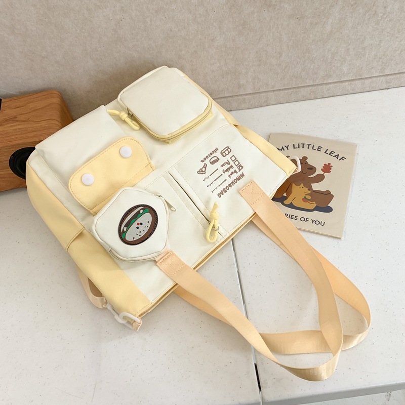 Geantă crossbody pentru fete, stil japonez inspirat de colegiu, capacitate mare (nylon; impermeabilă; model cu litere)