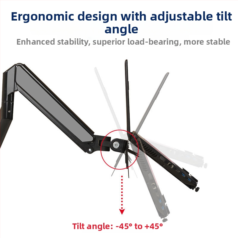 Držiak na notebook z ocele za studena valcovanej, kompatibilný s 10–16 palcovými notebookmi, hmotnosť 1.0 kg, značka Three Strategies