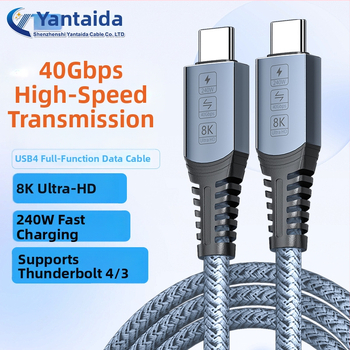 USB4 potpuno funkcionalan dvostruki USB-C kabel za podatke, 40Gbps, kompatibilan s Thunderbolt 4/3, PD 240W brzo punjenje, 8K prikazni kabel