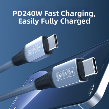 USB4 potpuno funkcionalan dvostruki USB-C kabel za podatke, 40Gbps, kompatibilan s Thunderbolt 4/3, PD 240W brzo punjenje, 8K prikazni kabel