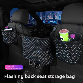 Taška na skladovanie medzi stredovým sedadlom v aute, visací dizajn, polyester materiál, univerzálne použitie, tlač loga k dispozícii