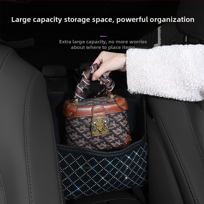 Taška na skladovanie medzi stredovým sedadlom v aute, visací dizajn, polyester materiál, univerzálne použitie, tlač loga k dispozícii