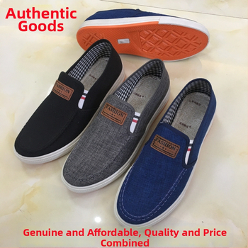 Vīriešu ikdienas platnene kurpes, virsējā daļa no auduma, apaļa purngala, zems potītes līmenis, injekcijas veidota zole, 100% kokvilnas iekšējā zole