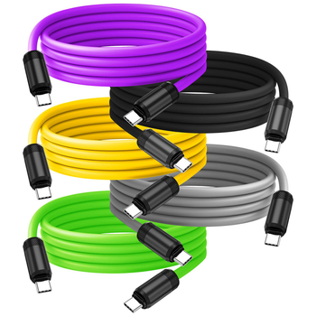 Cablu USB-C pentru încărcare rapidă și transfer de date, din silicon, PD compatibil, 480Mbps, 240W