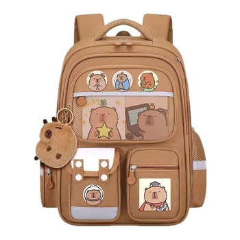 Capybara školski ruksak za učenike 1.–6. razreda, velika zapremina, zaštita kralježnice, unisex