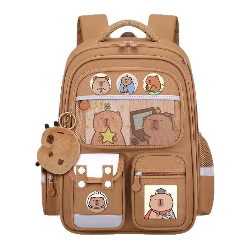 Capybara školski ruksak za učenike 1.–6. razreda, velika zapremina, zaštita kralježnice, unisex