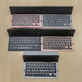 Bežična tipkovnica od aluminijske legure, trostruki sklopivi dizajn, Bluetooth, univerzalna kompatibilnost s iOS/Android/Windows, ergonomski dizajn.