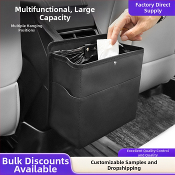 Koš na odpadky do auta a schránka na zadný sedadlo, kožený, zavesiteľný, prispôsobiteľný