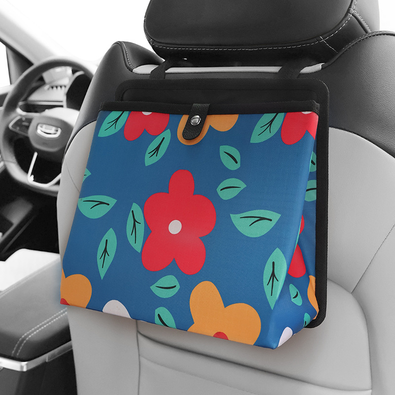 Koš na odpadky do auta a schránka na zadný sedadlo, kožený, zavesiteľný, prispôsobiteľný