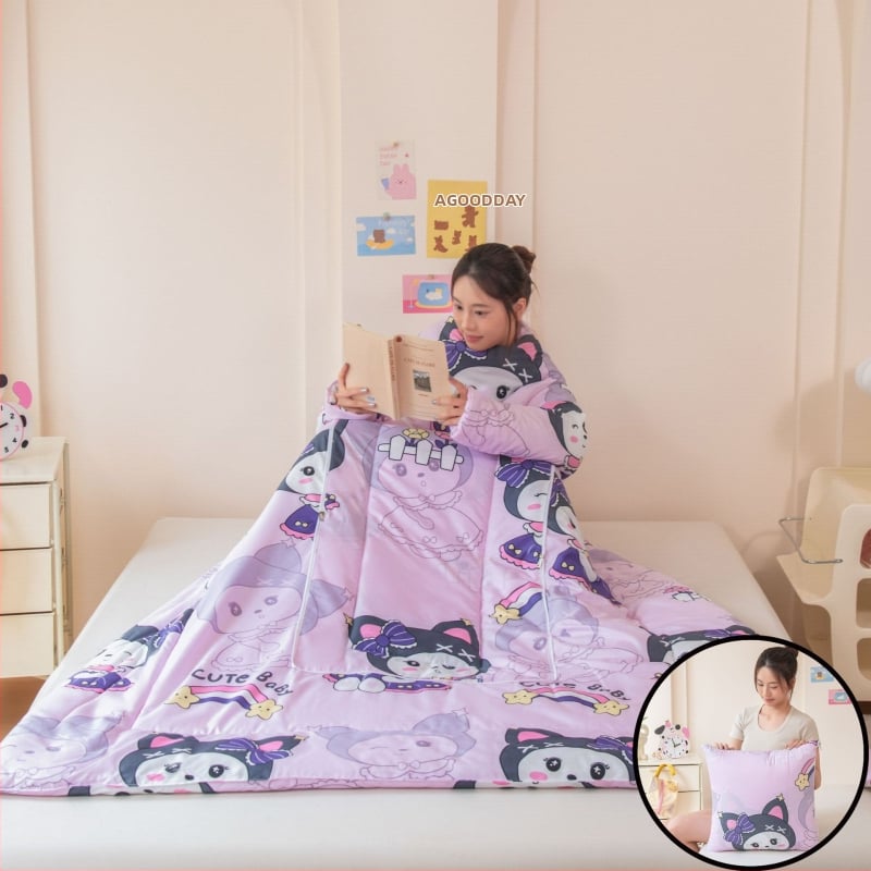 Mulangju одеяло-възглавница - полиестерен калъф, пълнеж от полиестерни влакна, сплайсвана тъкан, модерен минимализъм