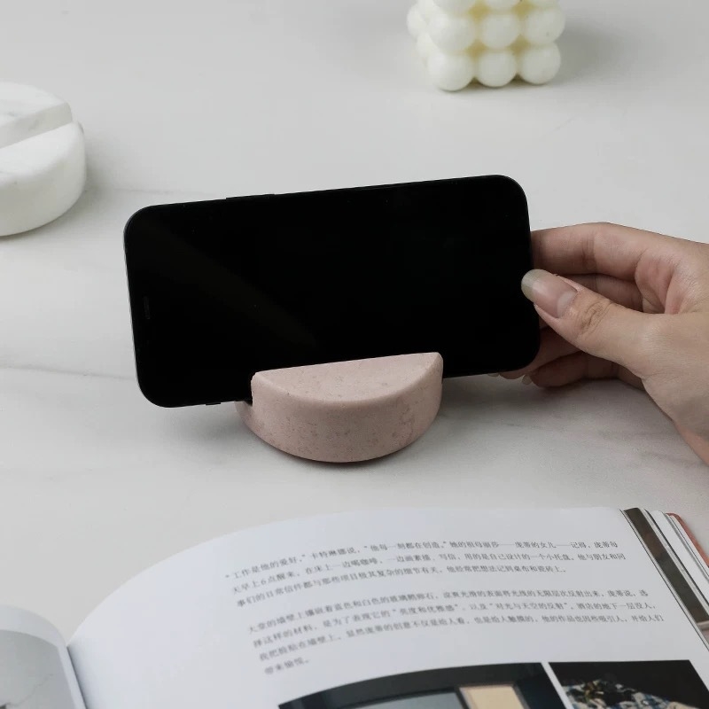 Mramorni stolni držač za telefon i tablet, skandinavski minimalistički dizajn, univerzalna kompatibilnost