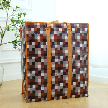 Τσάντα αποθήκευσης αποσκευών, μη υφαντό ύφασμα με επίστρωση, χωρητικότητα 56–75 L, αδιάβροχη και ανθεκτική στη φθορά, καρό μοτίβο