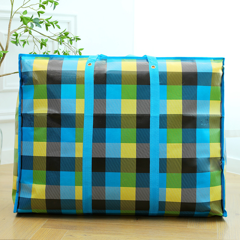 Τσάντα αποθήκευσης αποσκευών, μη υφαντό ύφασμα με επίστρωση, χωρητικότητα 56–75 L, αδιάβροχη και ανθεκτική στη φθορά, καρό μοτίβο