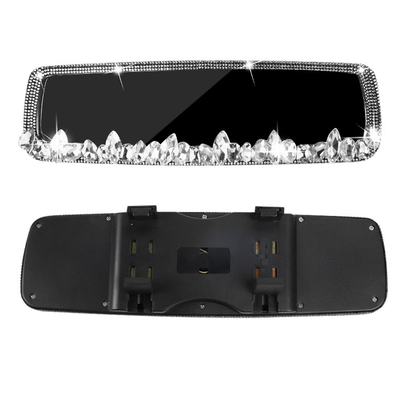 Декоративна капачка за огледало за обратно виждане на автомобил с красиви корейски диамантени акценти, монтаж с клипс, универсално пасване, оригинален стил