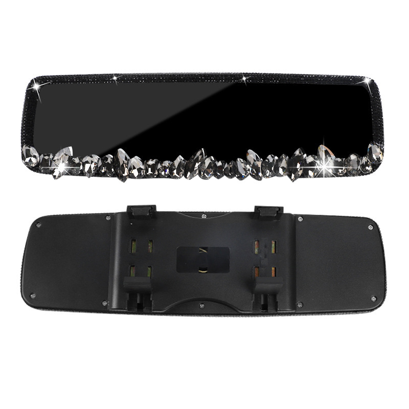 Декоративна капачка за огледало за обратно виждане на автомобил с красиви корейски диамантени акценти, монтаж с клипс, универсално пасване, оригинален стил