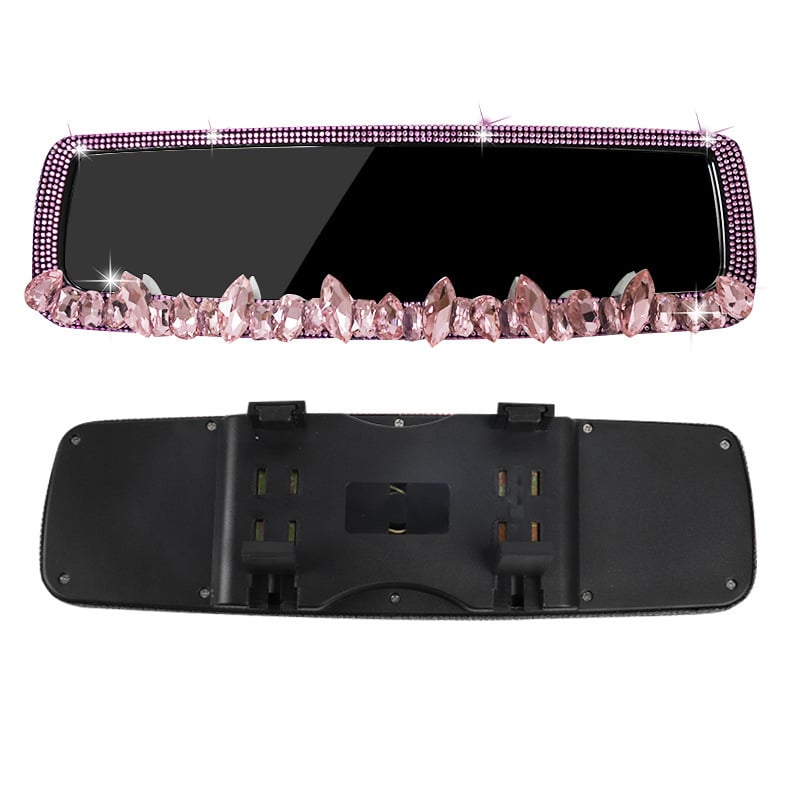 Декоративна капачка за огледало за обратно виждане на автомобил с красиви корейски диамантени акценти, монтаж с клипс, универсално пасване, оригинален стил
