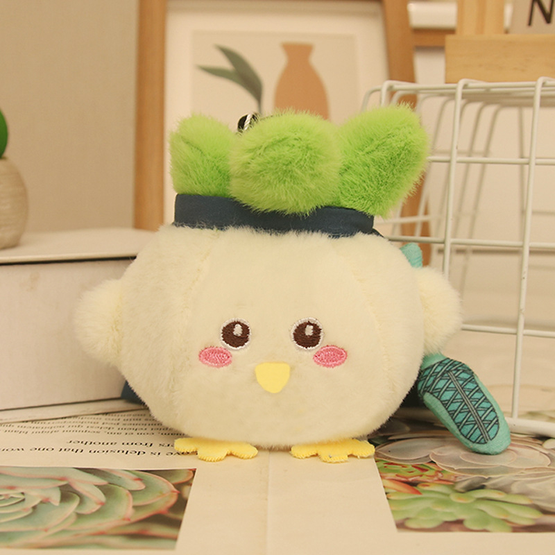 Λούτρινο πουλί‑κούκλα με ήχο, γέμισμα από PP βαμβάκι, κοντή βελούδινη γούνα, συσκευασία σε διχτυωτή σακούλα, για ηλικίες 14+