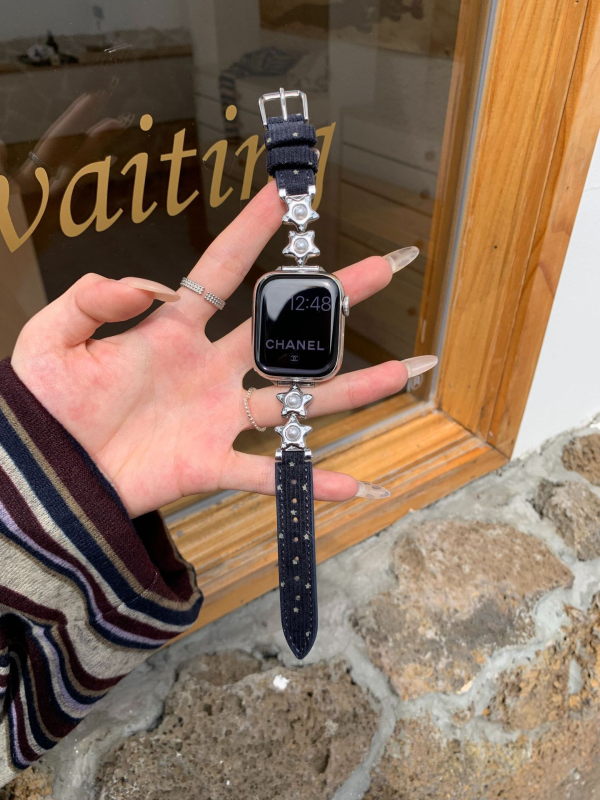 Corduroy narukvica s kapljicom bisera i zvjezdicom za Apple Watch