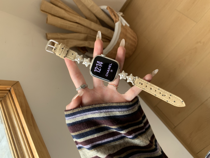 Corduroy narukvica s kapljicom bisera i zvjezdicom za Apple Watch
