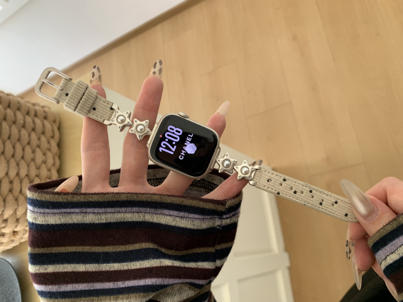 Corduroy narukvica s kapljicom bisera i zvjezdicom za Apple Watch