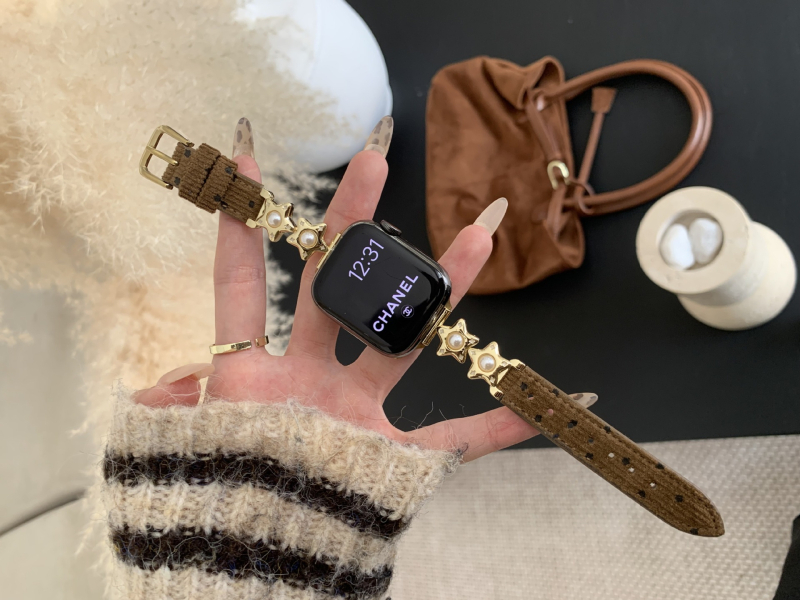 Corduroy narukvica s kapljicom bisera i zvjezdicom za Apple Watch