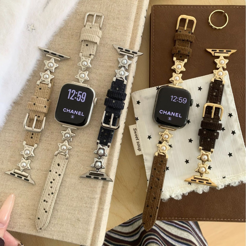 Corduroy narukvica s kapljicom bisera i zvjezdicom za Apple Watch