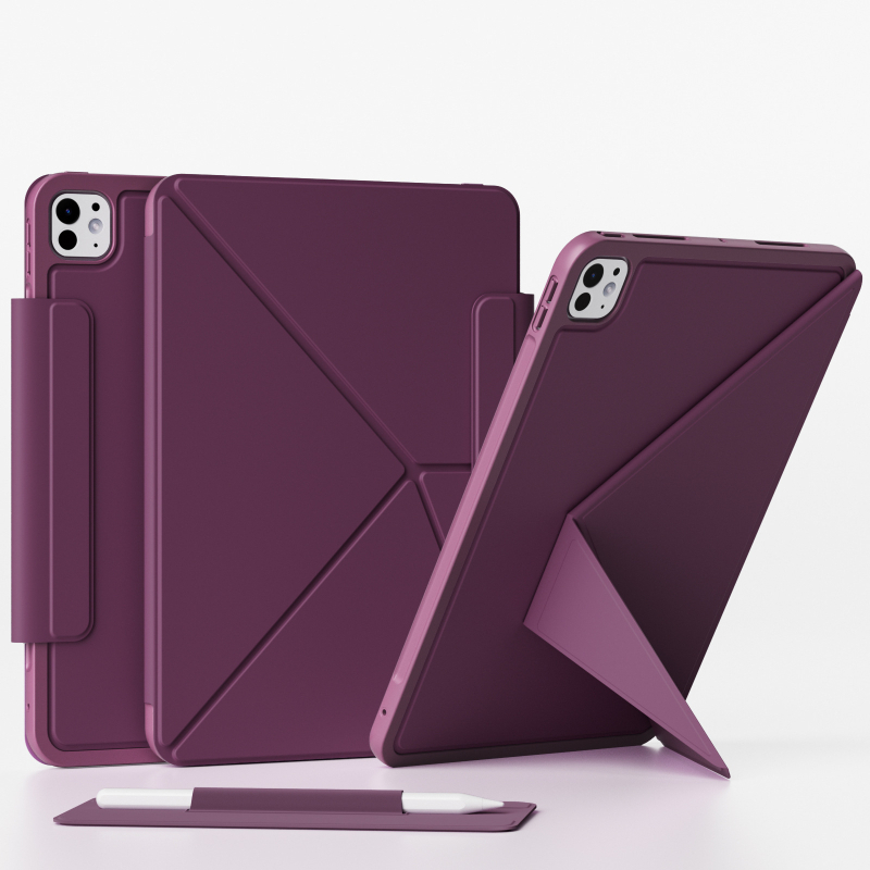 PU kožené puzdro s magnetickým zapínaním a nastaviteľnou oporou pre iPad Air 13, iPad Pro 11 a iPad 11